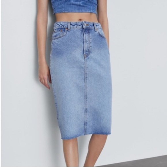 Zara Skirts Zara 9s Denim Midi Skirt Poshmark